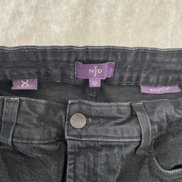 NYDJ Womens Black High Rise Five Pocket Design Bootcut Denim Jeans Size 12 - Picture 3 of 9